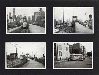 (NEW YORK CITY--MAX HUBACHER) A neat album with approximately 234 photographs surveying the citys elevated subways lines, streetcars,